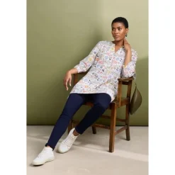 Seasalt Cornwall Aventurier Printed Tunic in GOTS-Certified Organic Cotton Voile | Women Tunics