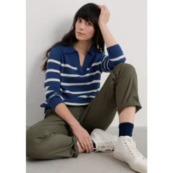 Seasalt Cornwall Barbizan Long Sleeve Collared Jumper | Women Knitwear