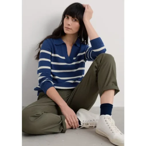 Seasalt Cornwall Barbizan Long Sleeve Collared Jumper | Women Knitwear