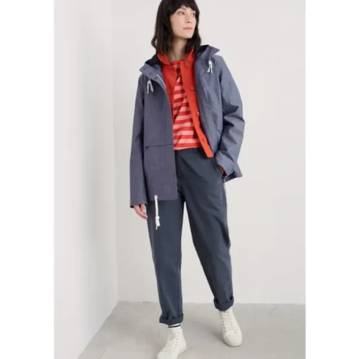 Seasalt Cornwall Blue Depth Waterproof Jacket | Women Coats & Jackets | Lightweight Raincoats