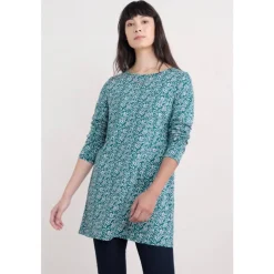 Seasalt Cornwall Bowithick Long Sleeve Tunic in GOTS-Certified Organic Cotton Jersey | Women Tunics
