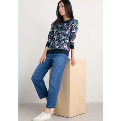Seasalt Cornwall Bright Wave Printed Organic Cotton Sweatshirt | Women Sweatshirts