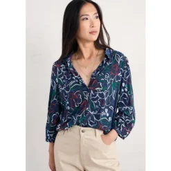 Seasalt Cornwall Embrace 3/4 Sleeve Jersey Shirt | Women Shirts & Blouses