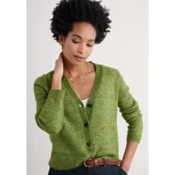 Seasalt Cornwall Etching V-Neck Cardigan Contains Mohair | Women Knitwear