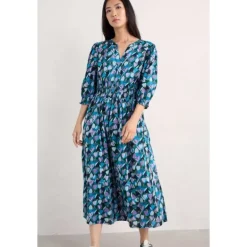 Seasalt Cornwall Fawn Organic Cotton Waisted Midi Dress | Women Dresses