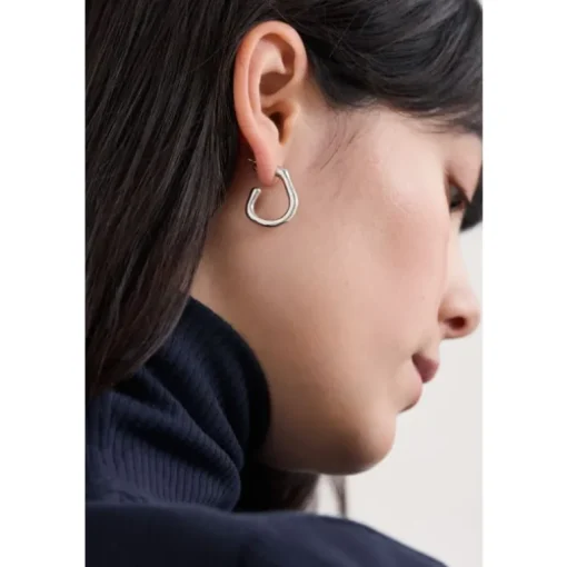 Seasalt Cornwall Feroner Half Hoop Silver-Tone Earrings | Women Jewellery