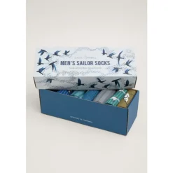 Seasalt Cornwall Gift Box of 7 Men's Wildlife Sailor Socks | Socks