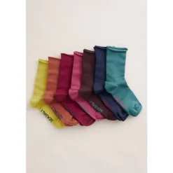 Seasalt Cornwall Gift Box of 7 Women's Lightweight Sailor Socks | Women Socks & Tights