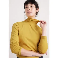 Seasalt Cornwall Landing Roll Neck Top in GOTS-Certified Organic Cotton | Women Tops | T-shirts