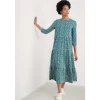 Seasalt Cornwall Line Strokes Tiered Dress in GOTS-Certified Organic Cotton Jersey | Women Dresses