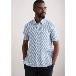 Seasalt Cornwall Men's Blue Heron Short Sleeve Shirt | Tops & T-shirts | Shirts