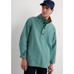 Seasalt Cornwall Men's Clay Stone Organic Cotton Pullover Smock | Tops & T-shirts | Coats & Jackets