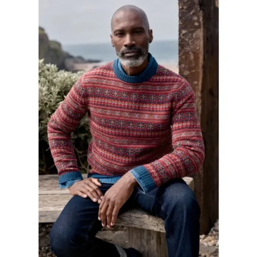 Seasalt Cornwall Men's Halyard Fair Isle Jumper | Knitwear
