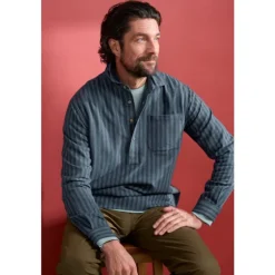 Seasalt Cornwall Men's Oliver Half Placket Shirt | Tops & T-shirts | Shirts