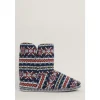 Seasalt Cornwall Northaway Men's Fair Isle Fleece Lined Slipper Boots | Nightwear | Slippers