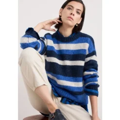 Seasalt Cornwall Painter Striped Jumper Contains Mohair | Women Knitwear