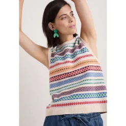 Seasalt Cornwall Percella Cove Fair Isle Knitted Vest | Women Knitwear | Tops