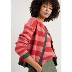 Seasalt Cornwall Pinwell Striped Cardigan Made With Lambswool | Women Knitwear