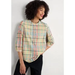Seasalt Cornwall Rose Garden Check Shirt in GOTS-Certified Organic Cotton | Women Shirts & Blouses