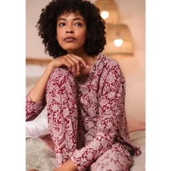 Seasalt Cornwall Setting Sun Pyjamas in GOTS-Certified Organic Cotton Jersey | Women Nightwear