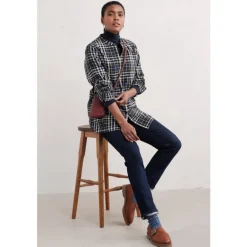 Seasalt Cornwall Shallow Sun Checked Longline Shirt | Women Shirts & Blouses