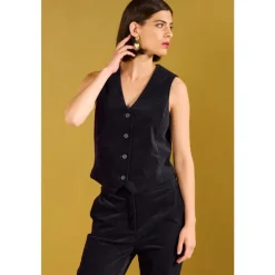 Seasalt Cornwall Star Rock Cotton Moleskin Fitted Waistcoat | Women Coats & Jackets