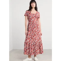 Seasalt Cornwall Tor View Short Sleeve Tiered Jersey Dress | Women Dresses