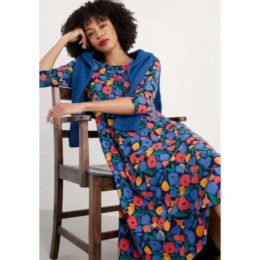 Seasalt Cornwall Veronica Midi Dress in GOTS-Certified Organic Cotton Jersey | Women Dresses
