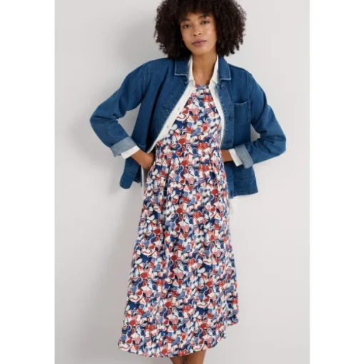 Seasalt Cornwall Veronica Short Sleeve Midi Dress in GOTS-Certified Organic Cotton | Women Dresses