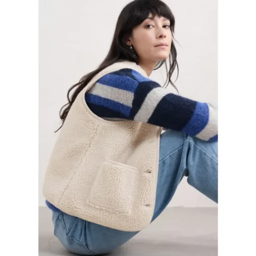 Seasalt Cornwall Well Wisher Borg Fleece Gilet | Women Coats & Jackets