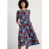 Seasalt Cornwall Wild Bouquet 3/4 Sleeve Midi Dress | Women Dresses